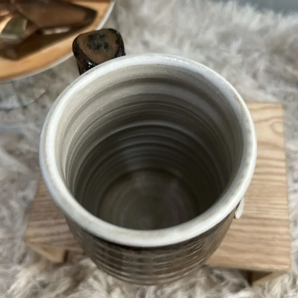 Handmade Mallard & Cattails Pottery Stoneware Coffee Tea Mug‎ Artist Stamped